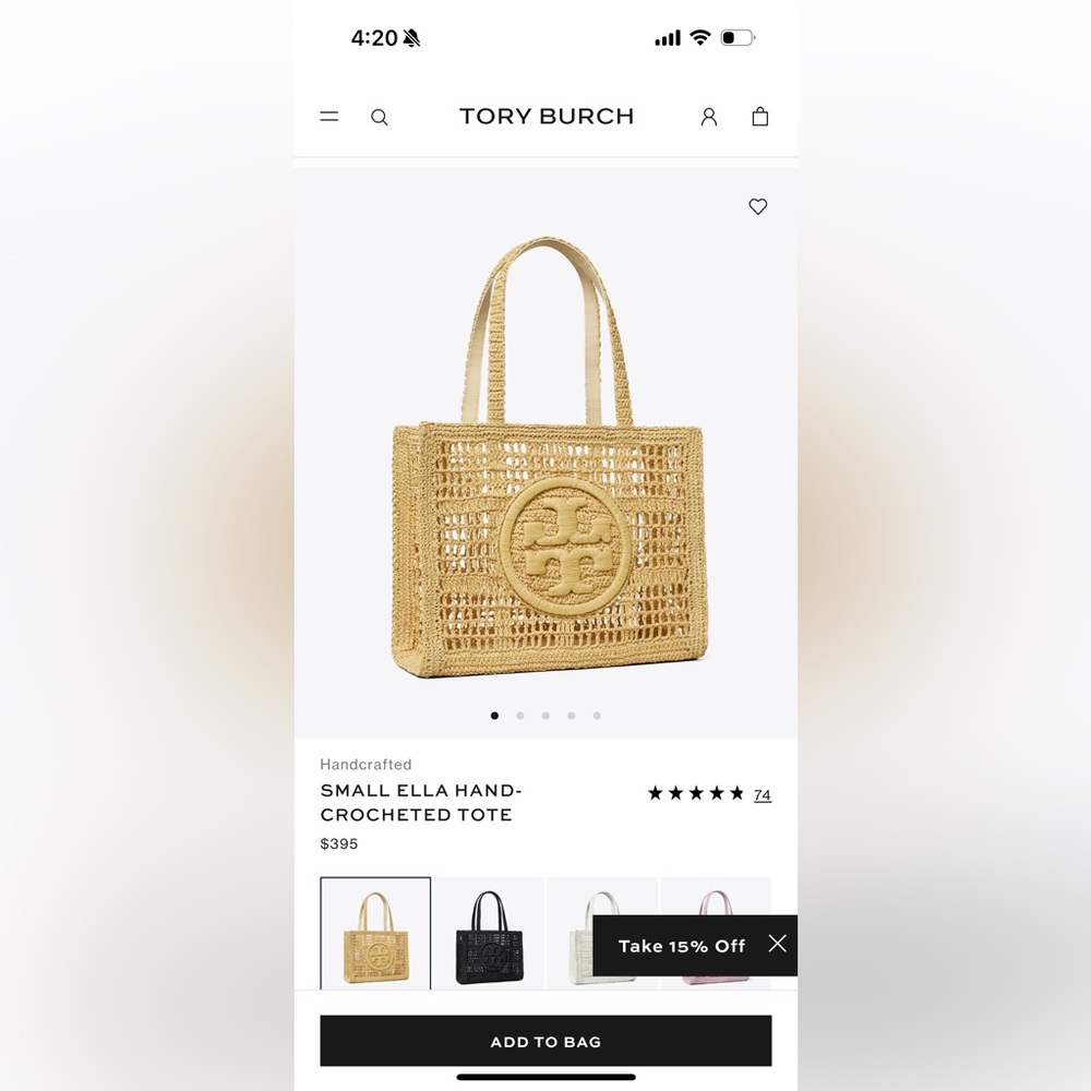 Tory Burch SMALL ELLA HAND-CROCHETED TOTE